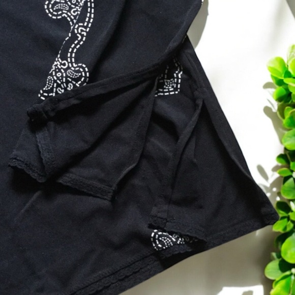 Kenneth Cole Black Mandala Print Long Sleeve Mesh Tunic - Picture 15 of 16